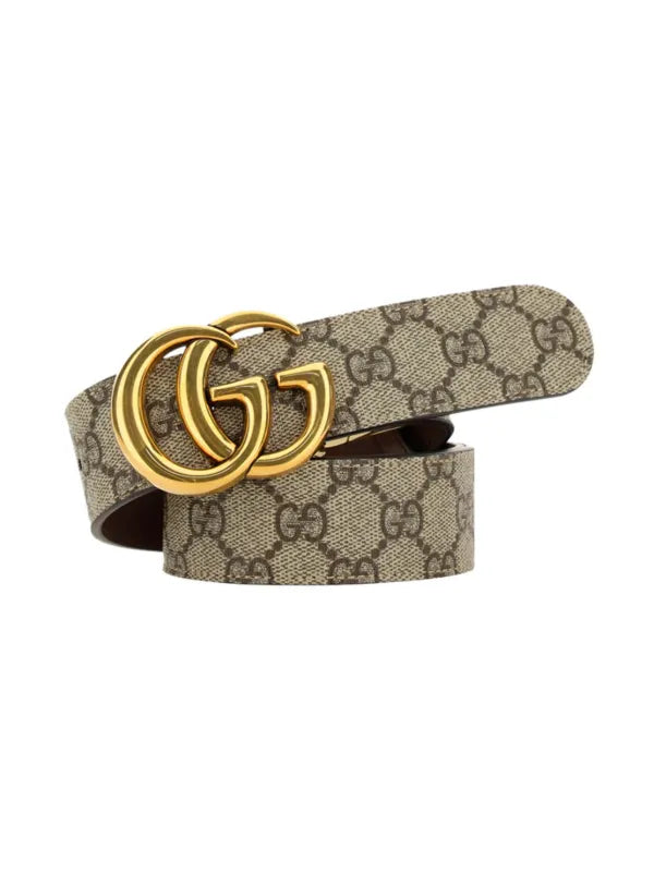 Double G Buckle Leather Belt