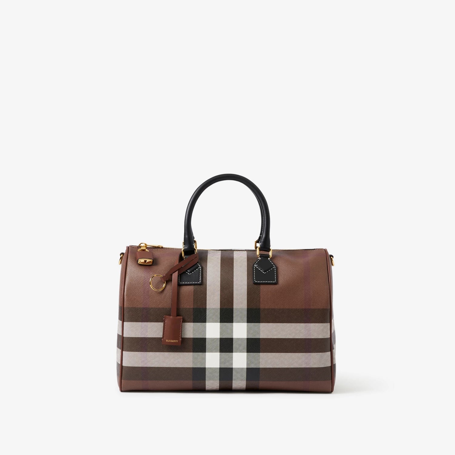 BUBERRY Medium Check Bowling Bag in Dark birch brown